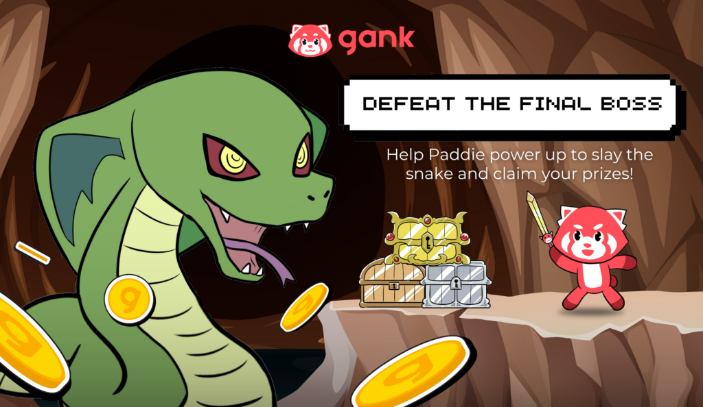 Help Paddie power up to slay the Snake Boss and claim the ultimate treasure #GankQuest